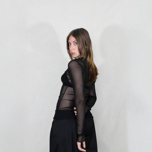 THE BLACK TULLE TOP