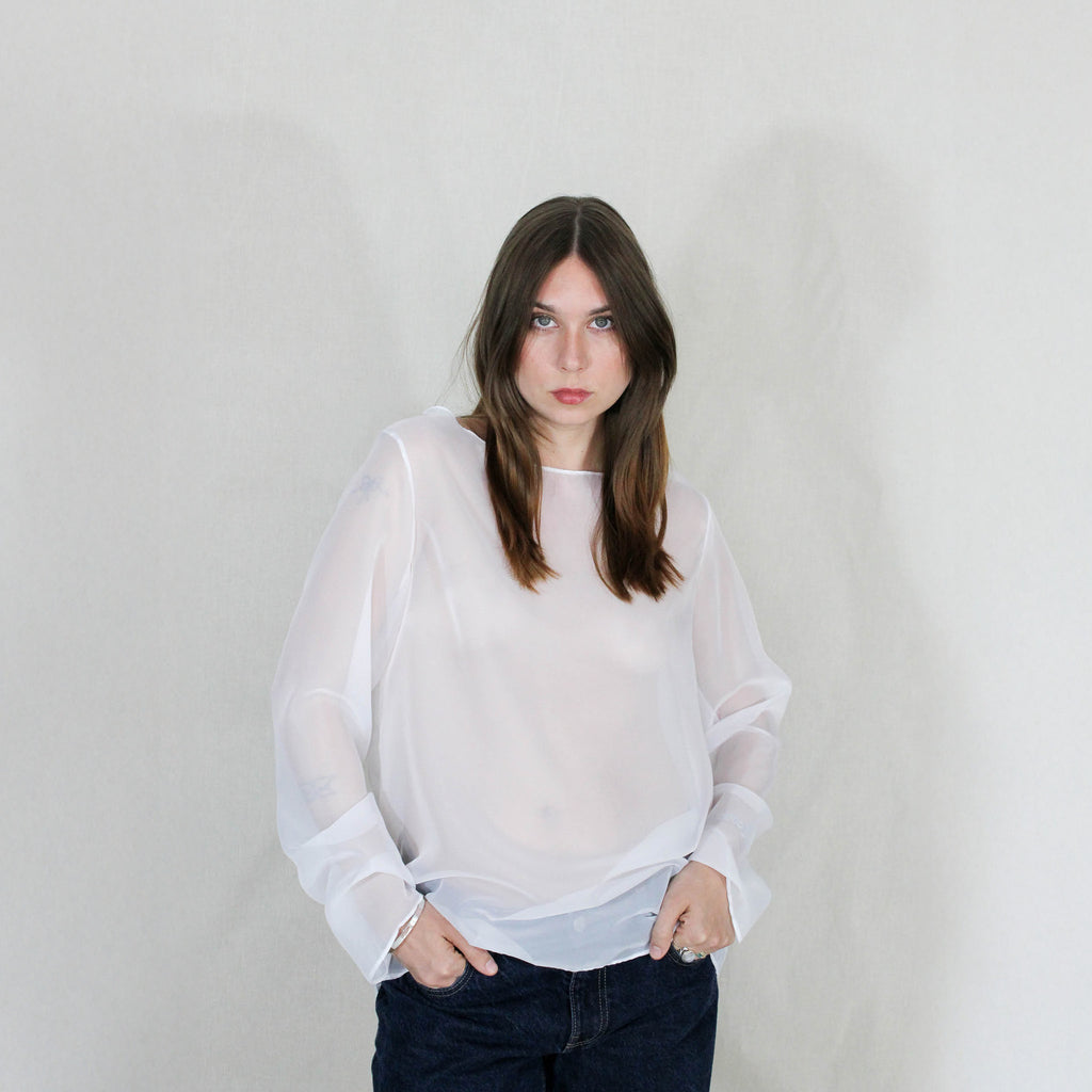 THE WHITE TRANSPARENT BLOUSE