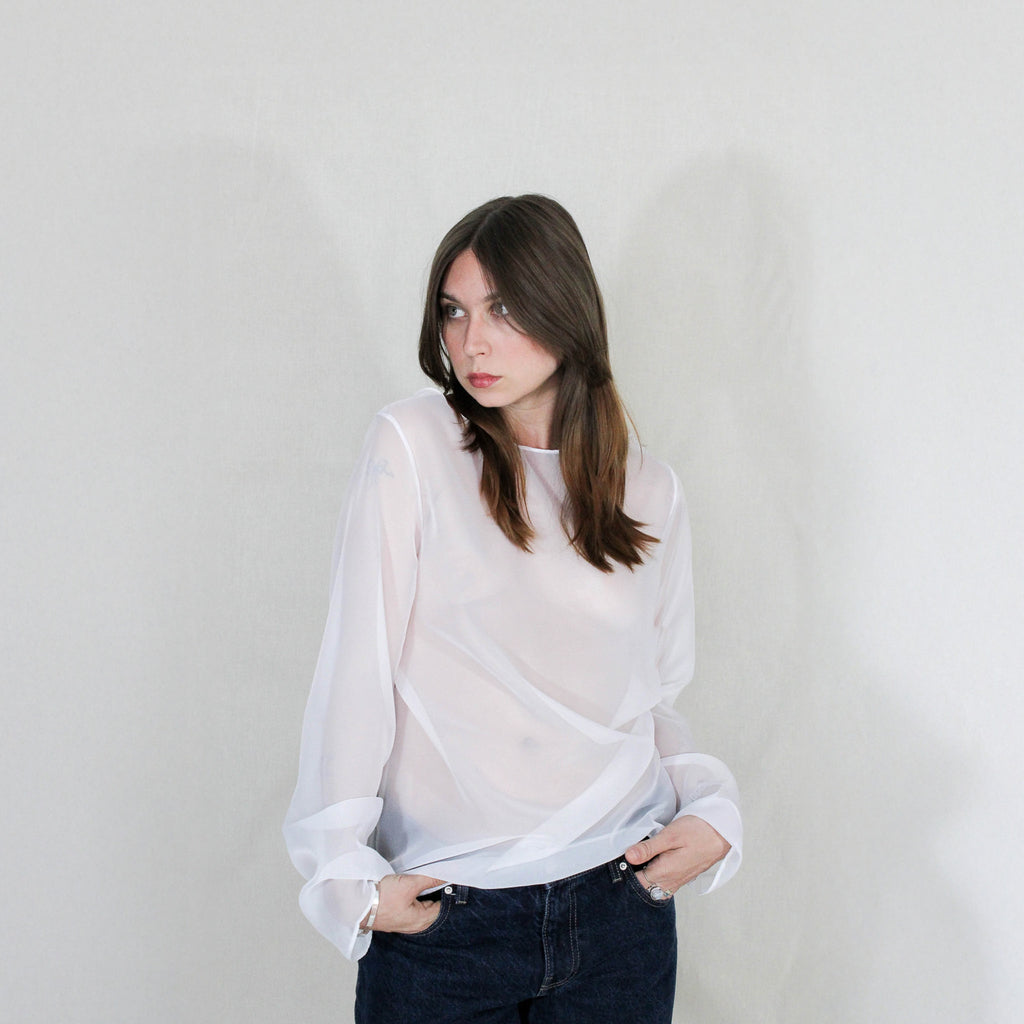 THE WHITE TRANSPARENT BLOUSE